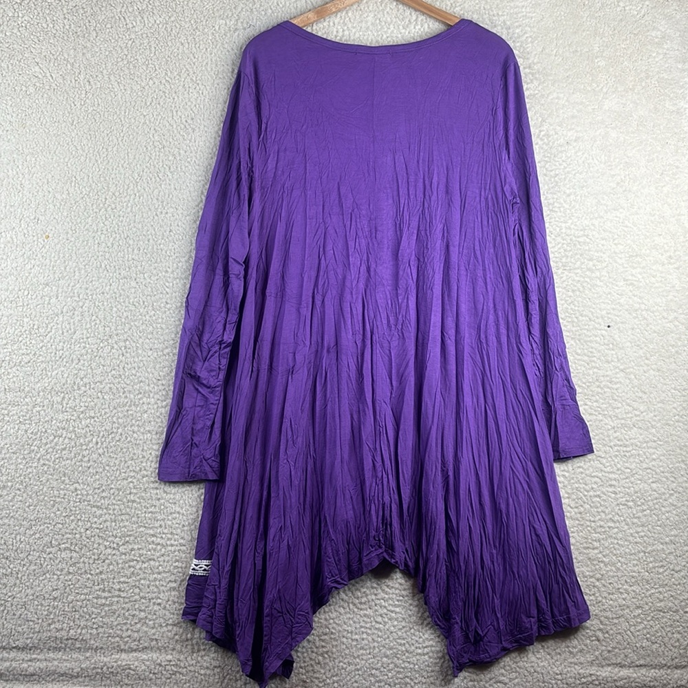 Nwot Ouges Womens Purple Lace Trim Long Sleeve Hi… - image 7
